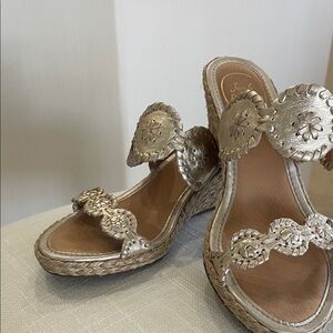 Jack Rogers Silver Wedge Sandals
